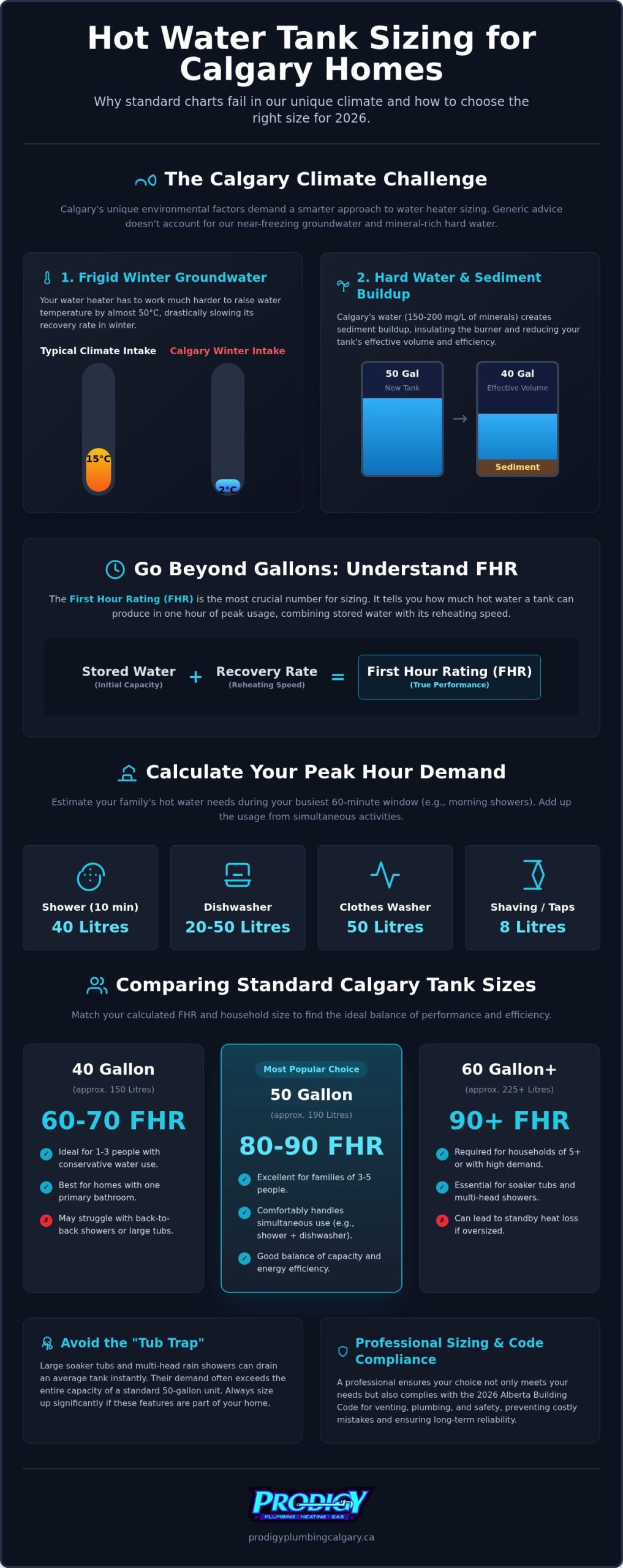 Hot Water Tank Sizing Calgary: Choosing the Right Capacity for Your Home in 2026