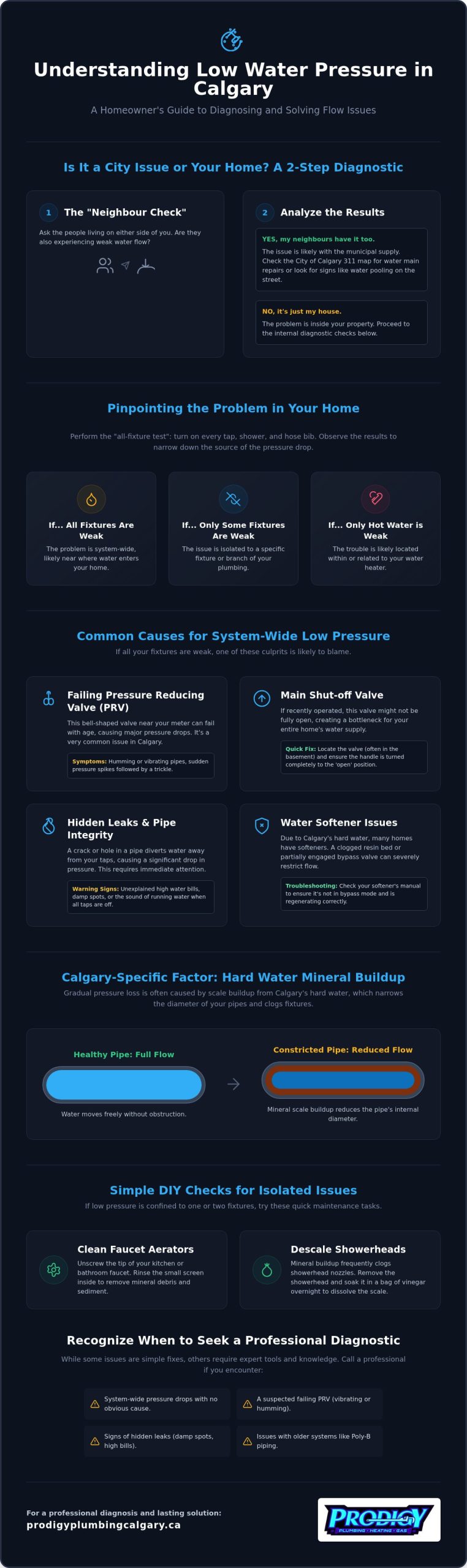 Low Water Pressure in Calgary: Causes, Fixes, and Homeowner Guide